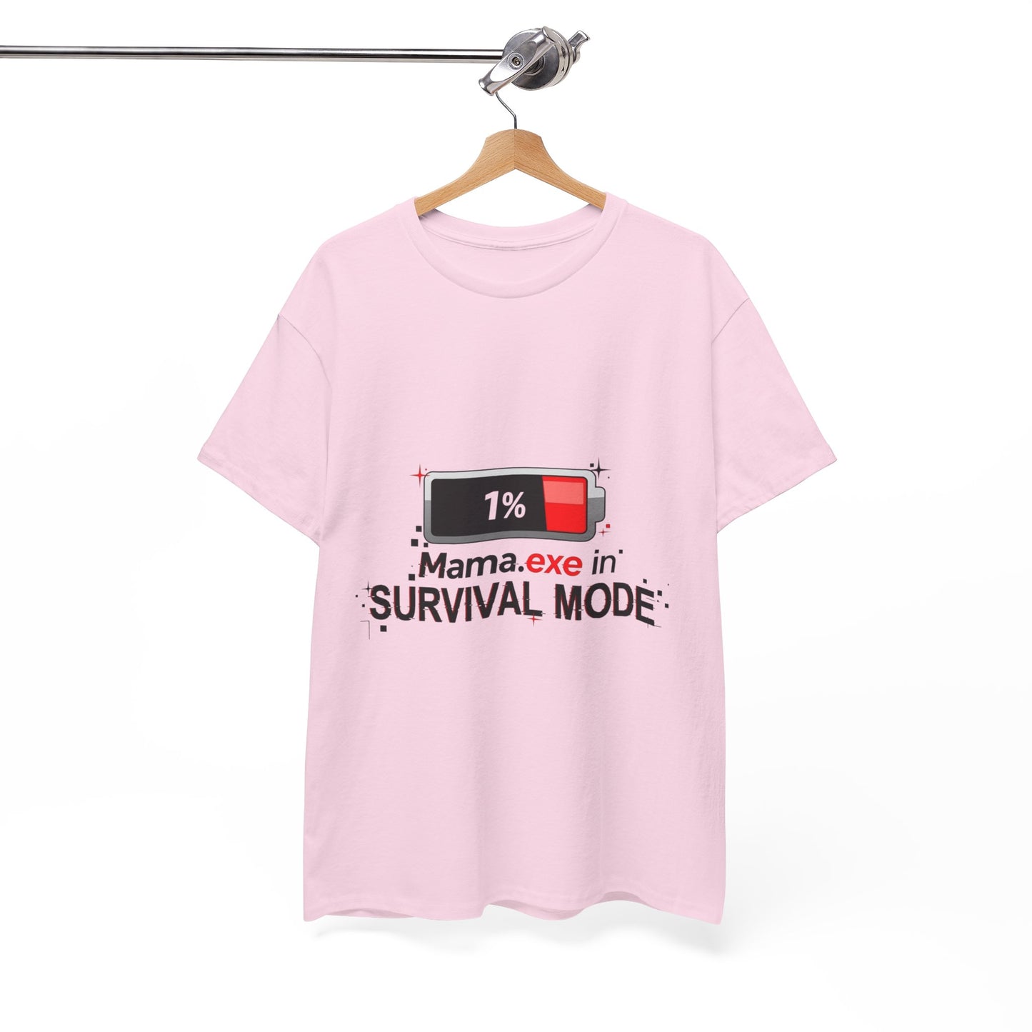 Mama.exe in Survival Mode T-Shirt — Low Battery Funny Mom Tee