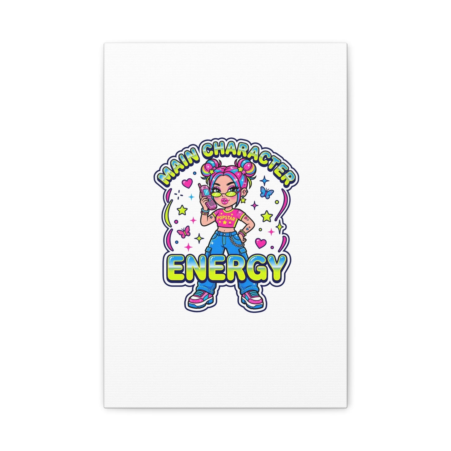 Main Character Energy Canvas | Y2K Aesthetic, Retro Internet Pop Art