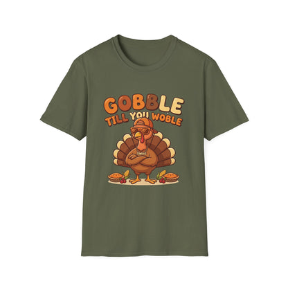 Thanksgiving Turkey T-Shirt — "Gobble Till You Wobble" Holiday Tee