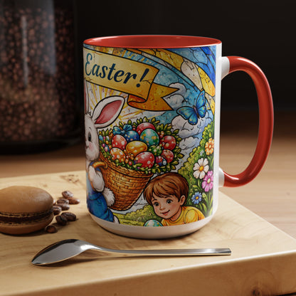 Easter Bunny Coffee Mug – "Happy Easter" Accent Ceramic Mug