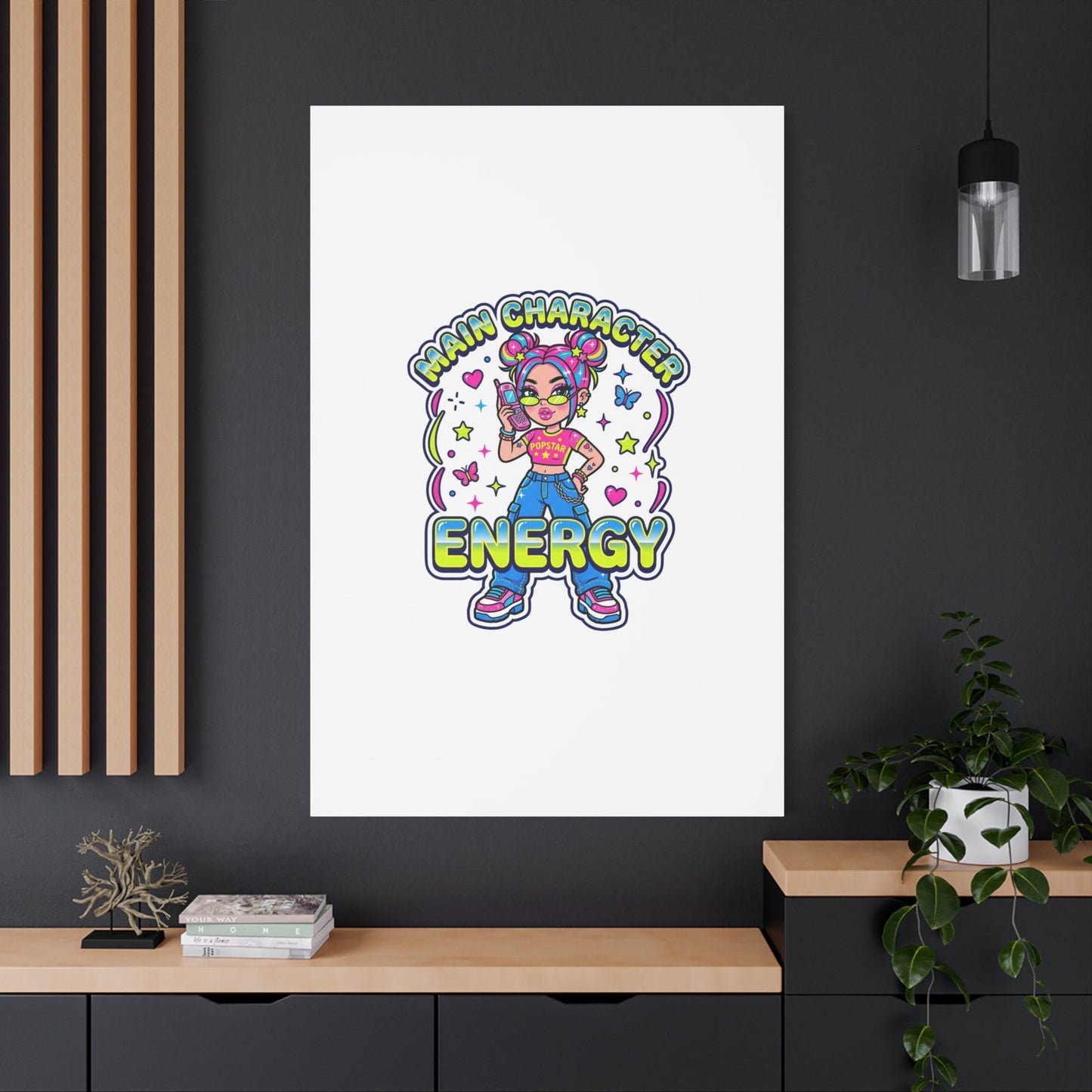 Main Character Energy Canvas | Y2K Aesthetic, Retro Internet Pop Art