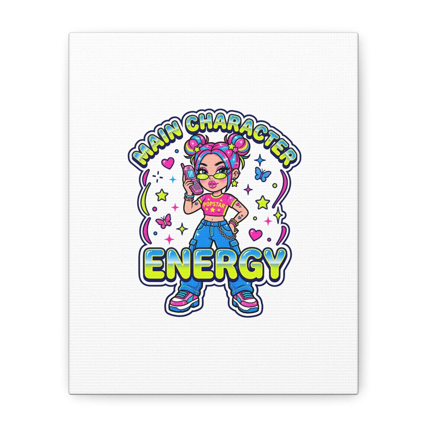Main Character Energy Canvas | Y2K Aesthetic, Retro Internet Pop Art