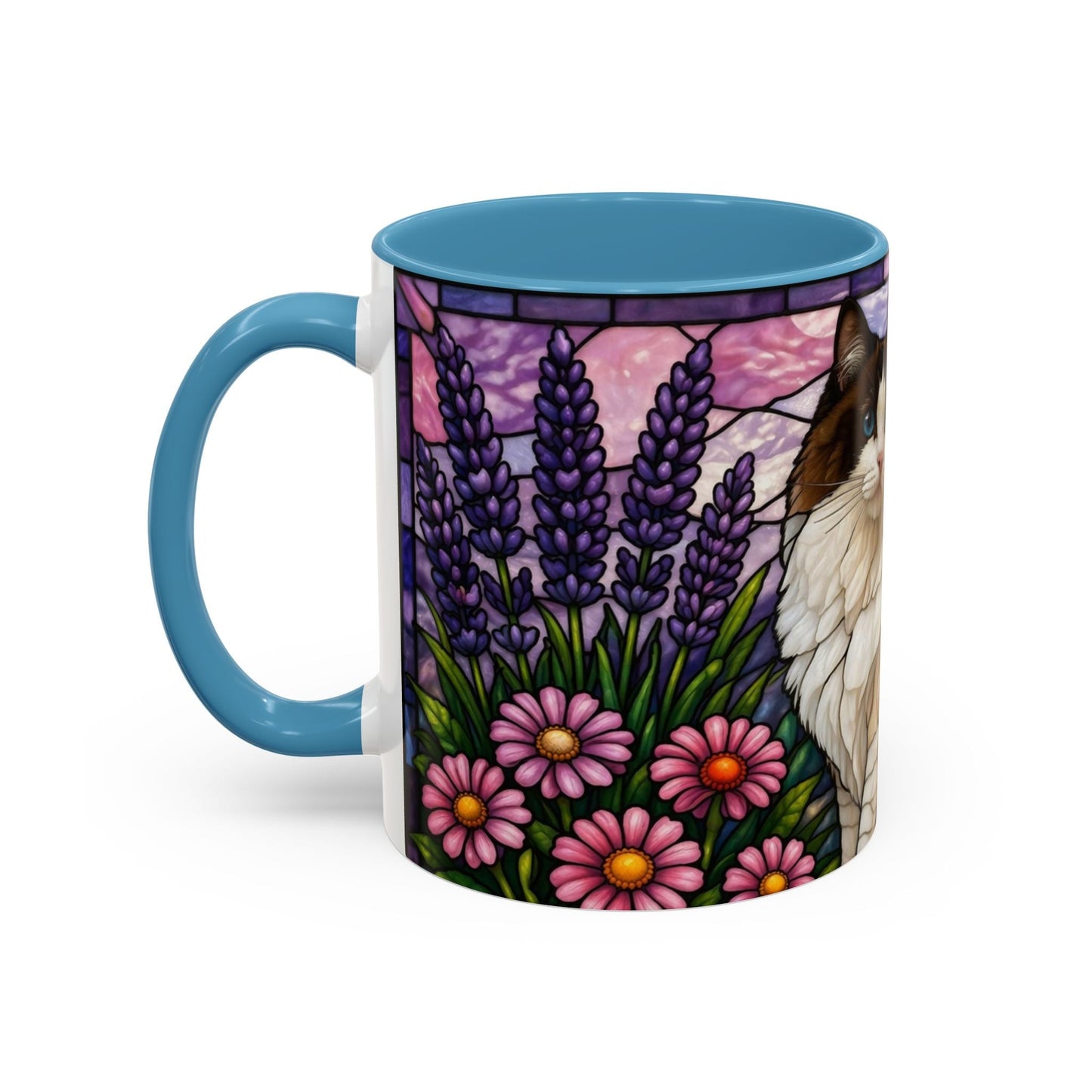 Ragdoll Cat Stained Glass Accent Coffee Mug (11/15oz)