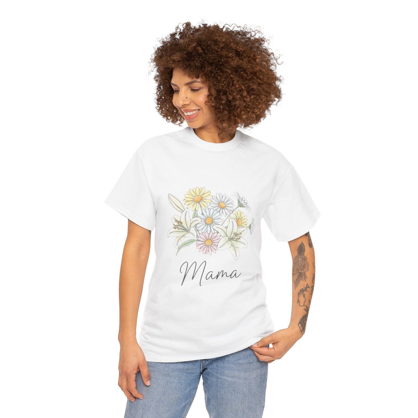 Mama Floral Tee — Pastel Daisy Bouquet Mother's Day Shirt