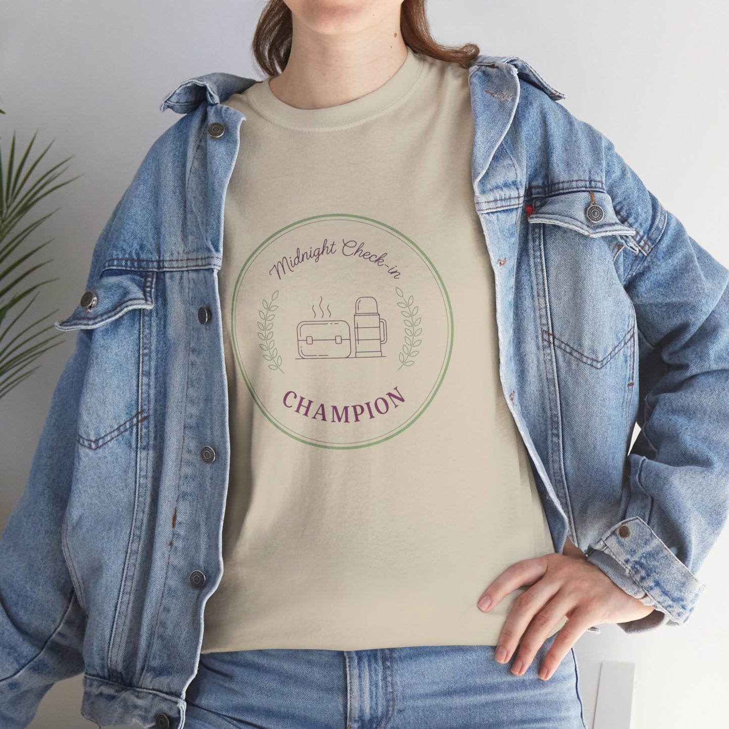 Champion of Midnight Snack T-Shirt — Funny Cozy Graphic Tee Relaxation Gift