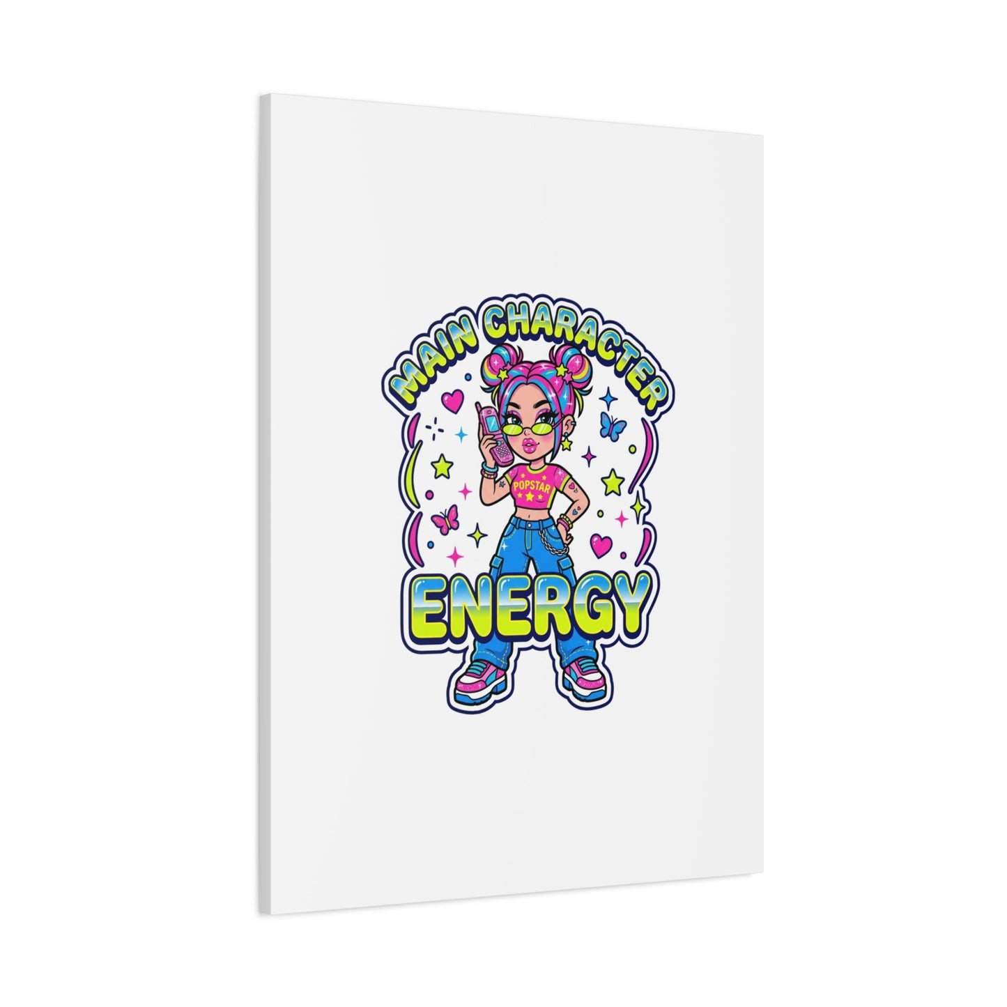 Main Character Energy Canvas | Y2K Aesthetic, Retro Internet Pop Art