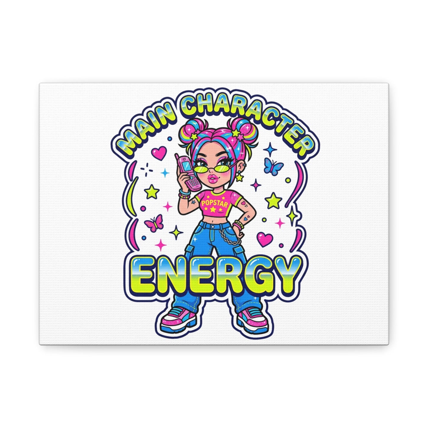Main Character Energy Canvas | Y2K Aesthetic, Retro Internet Pop Art