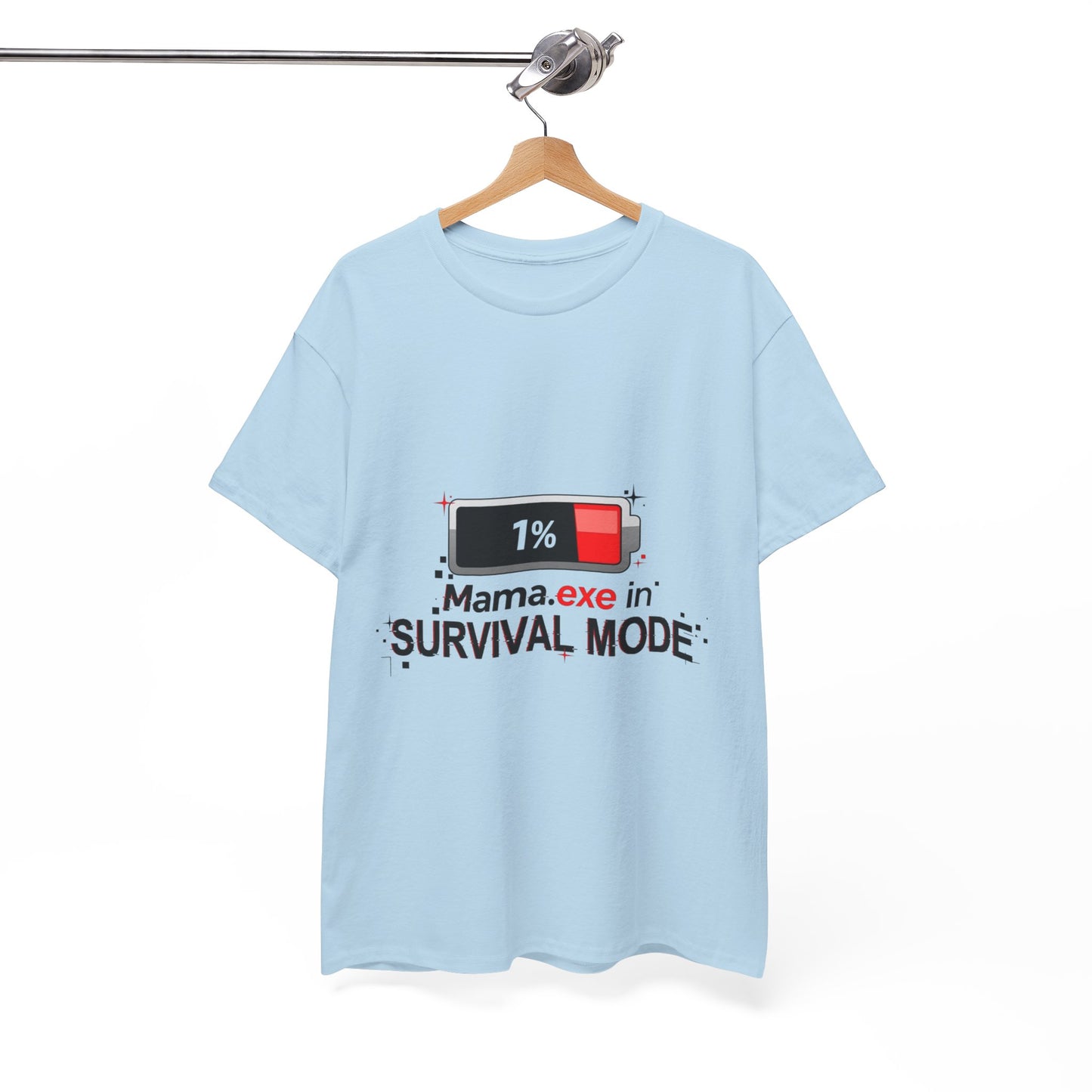 Mama.exe in Survival Mode T-Shirt — Low Battery Funny Mom Tee