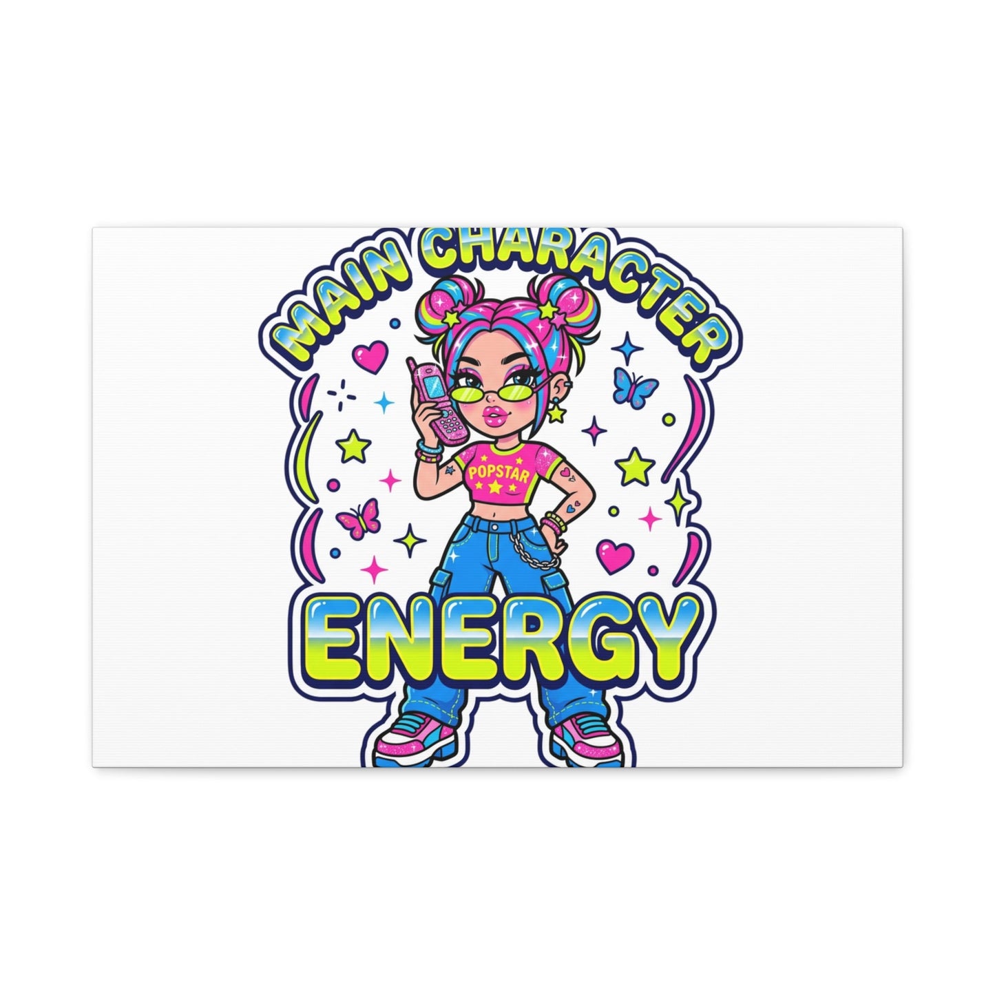 Main Character Energy Canvas | Y2K Aesthetic, Retro Internet Pop Art