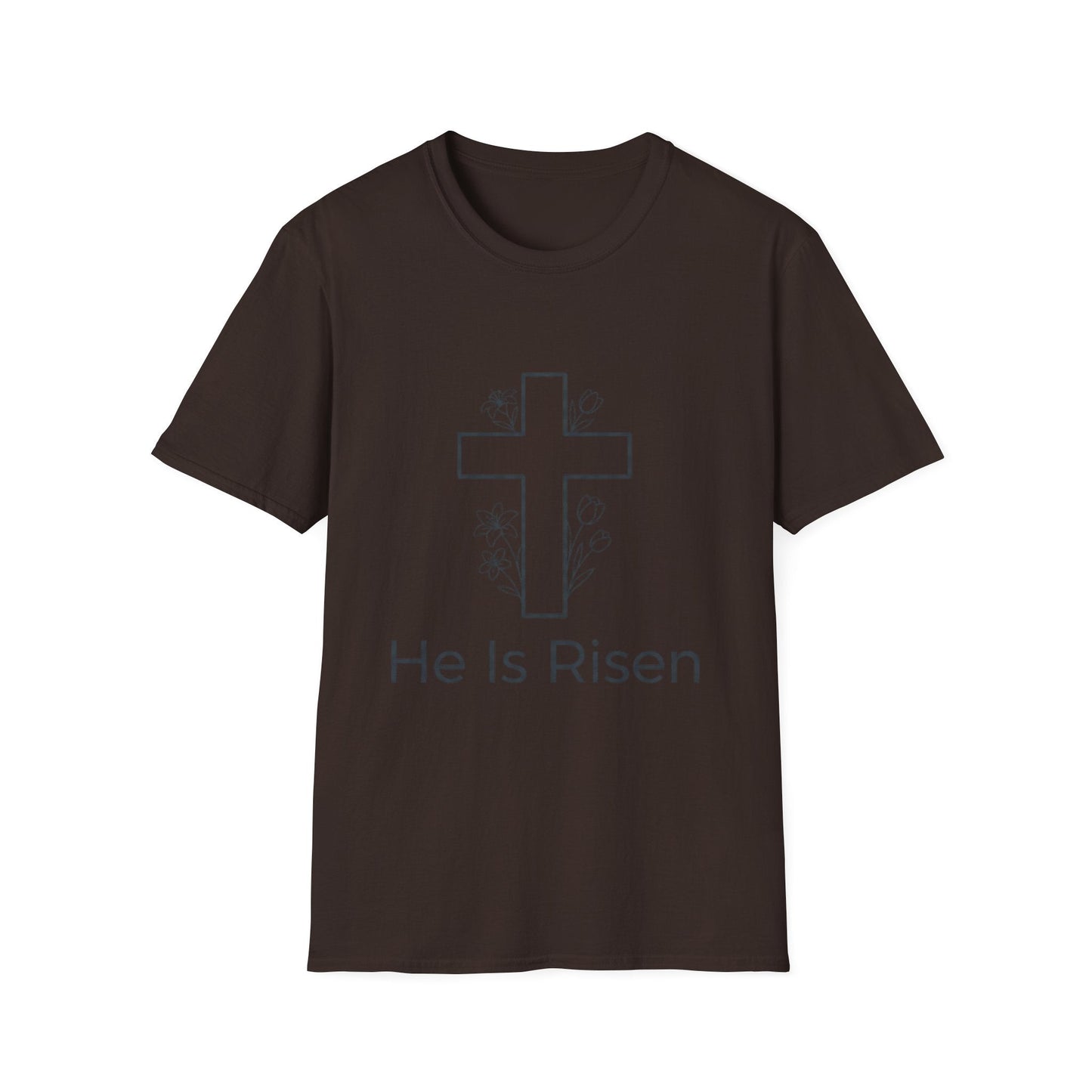 He Is Risen Cross T-Shirt — Easter Christian Faith Tee