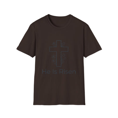 He Is Risen Cross T-Shirt — Easter Christian Faith Tee
