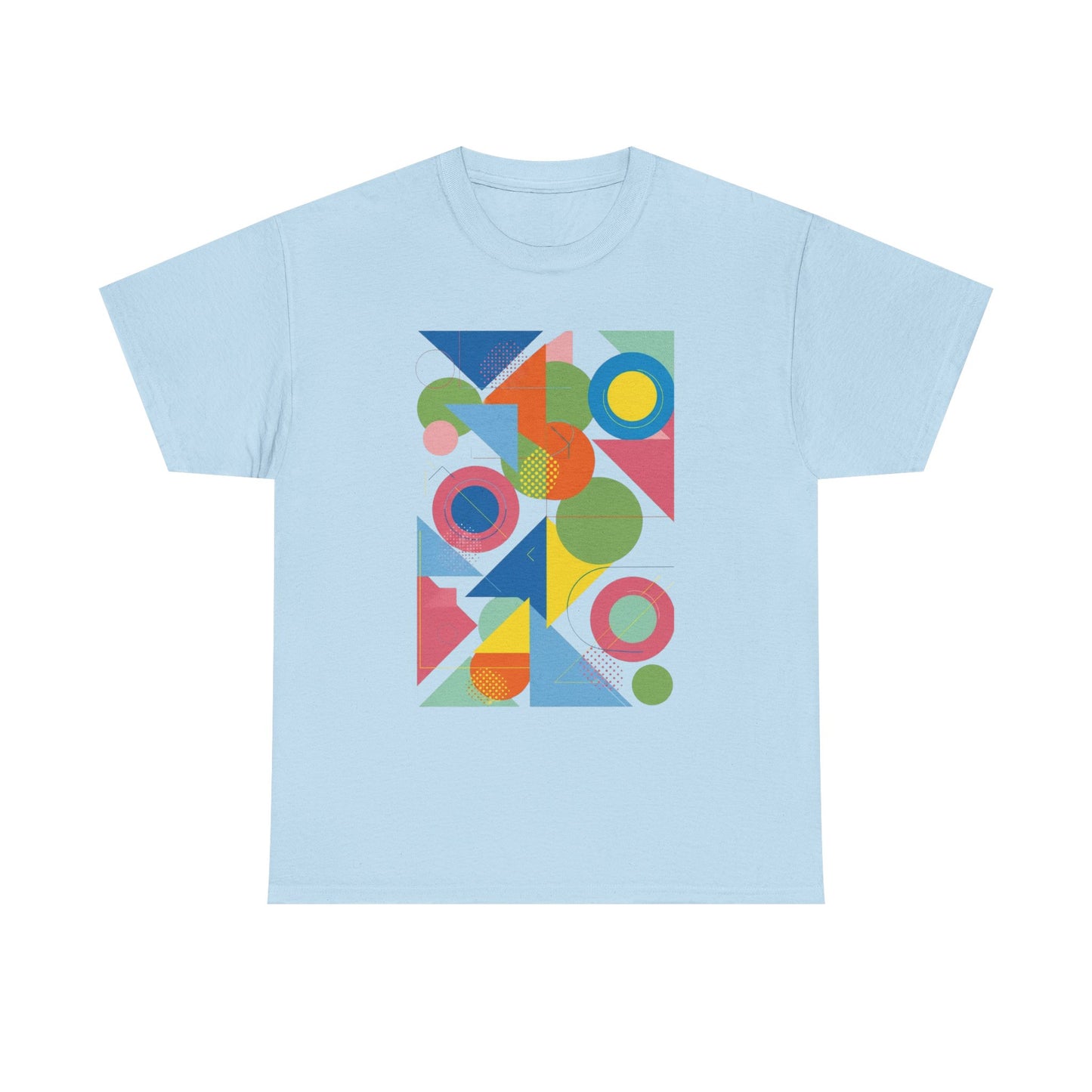 Geometric Color Block Tee — Abstract Shapes Graphic T-Shirt Retro Art