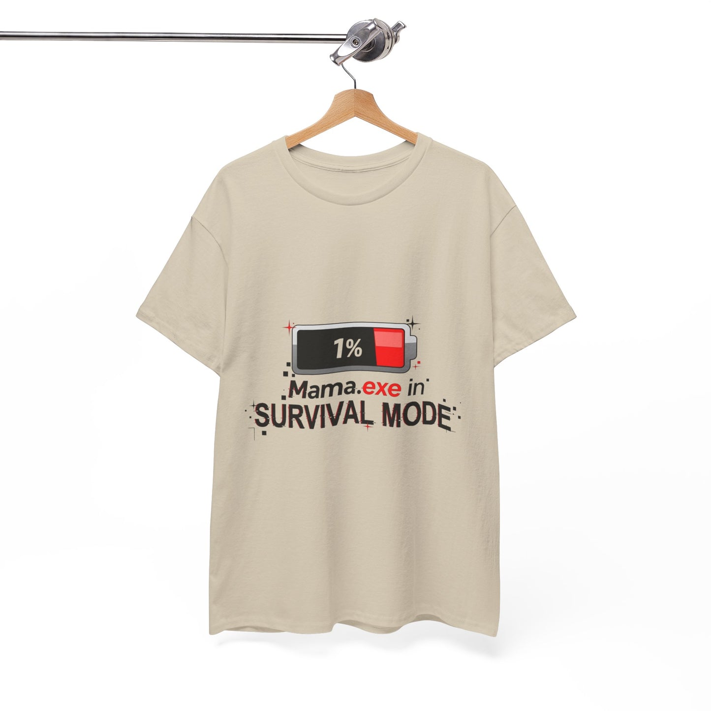 Mama.exe in Survival Mode T-Shirt — Low Battery Funny Mom Tee