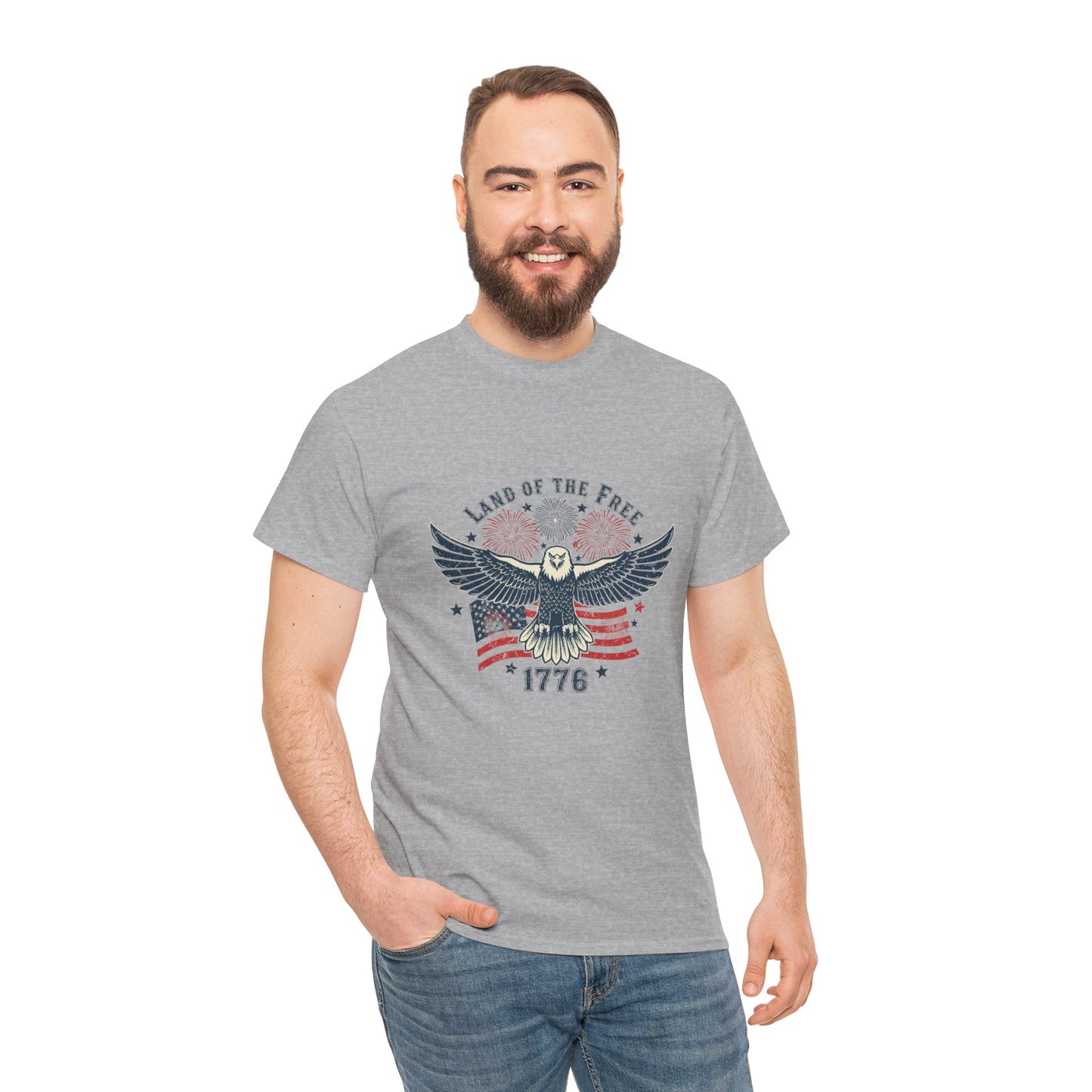 Land of the Free Eagle T-Shirt — 1776 Vintage Patriotic American Tee Gift