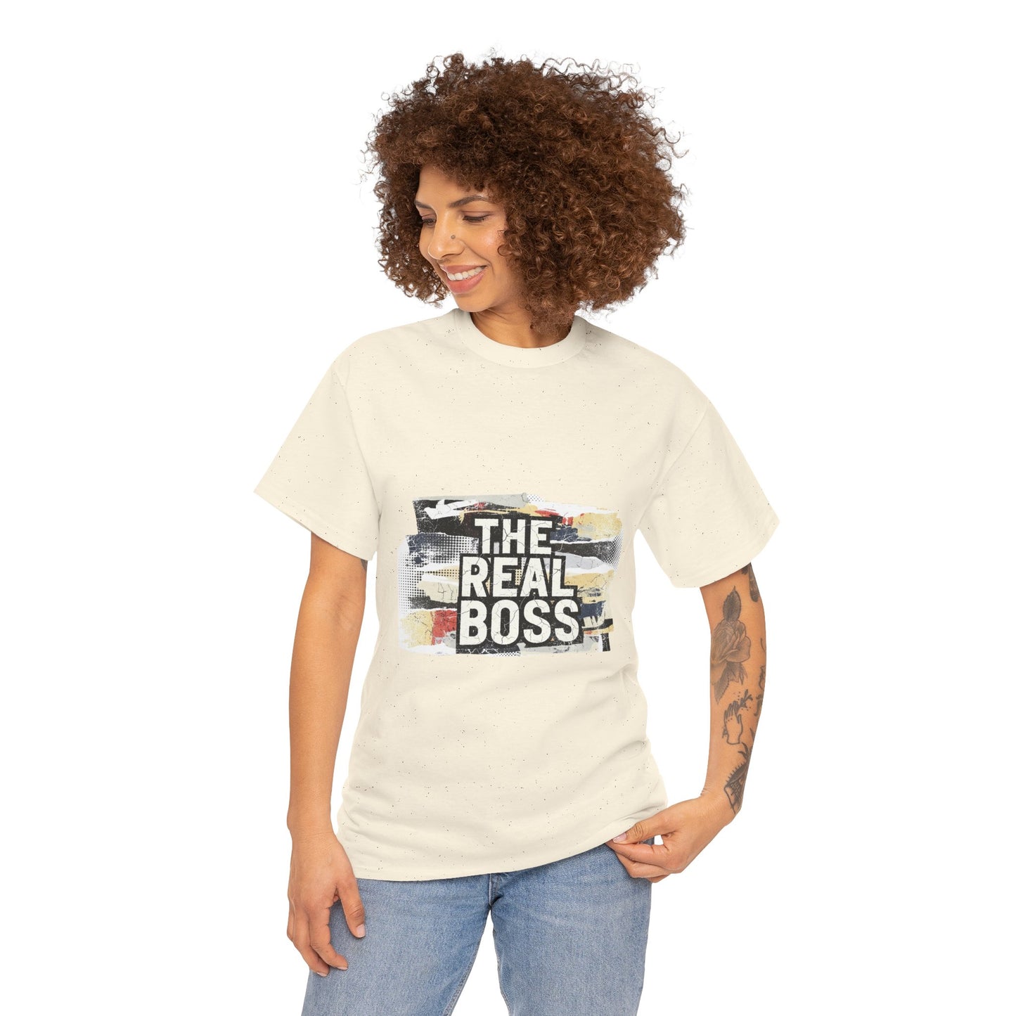 The Real Boss" Funny Graphic Tee — Bold Statement Shirt for Moms Dads