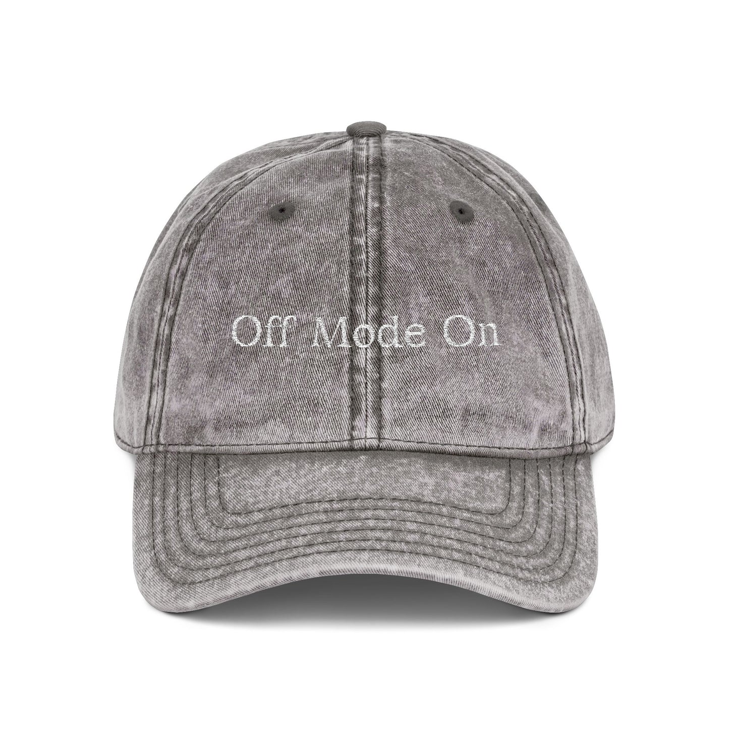 Vintage Embroidered Cap - "Off Mode On" Distressed Dad Hat