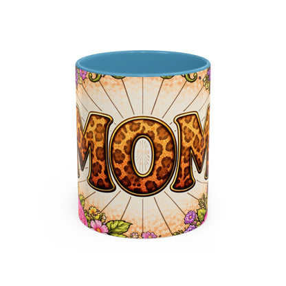 Mom Leopard Print Floral Coffee Mug — Mother's Day Gift (11 oz)