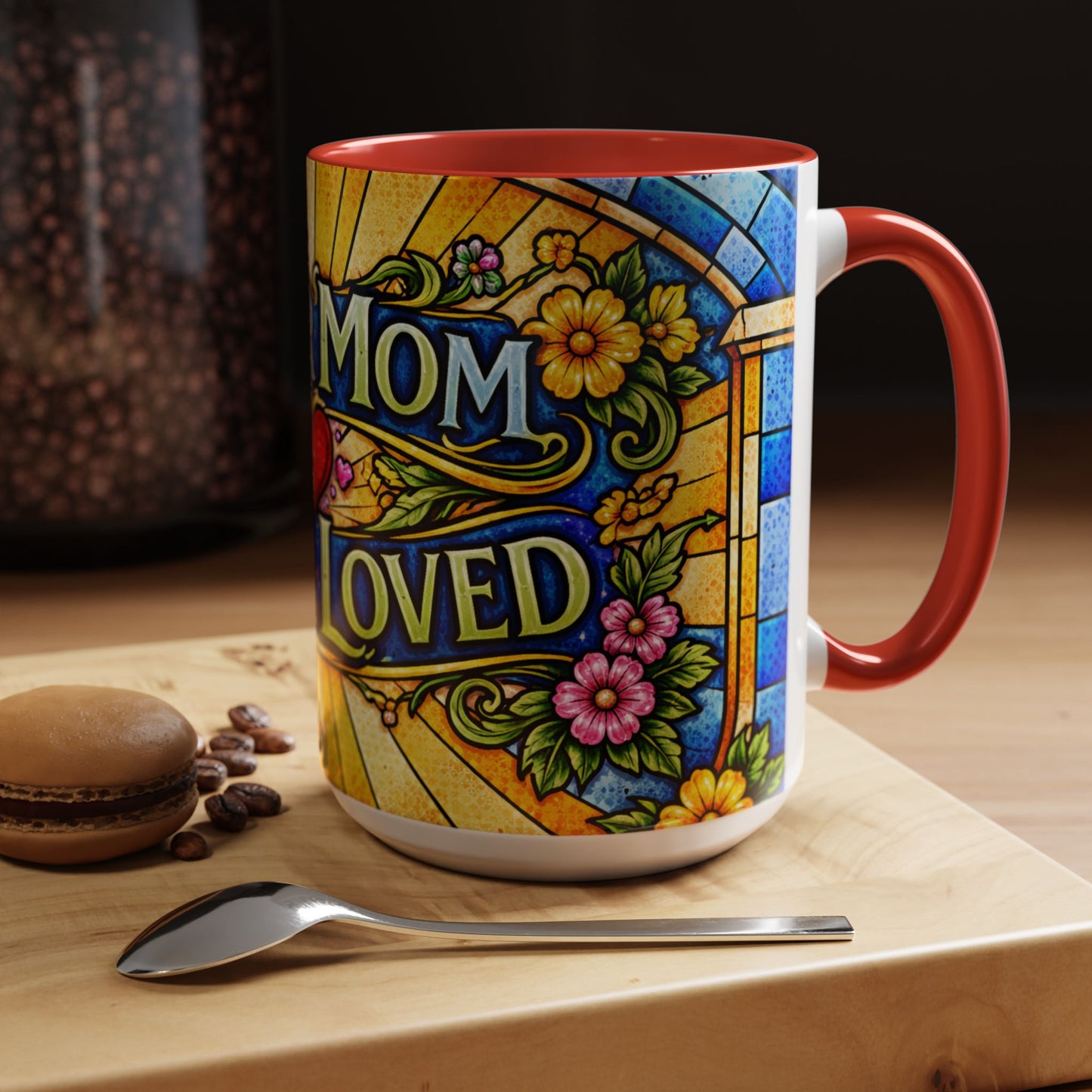 Coffee Mug — "Super Mom, Super Loved" Floral Accent Ceramic Gift