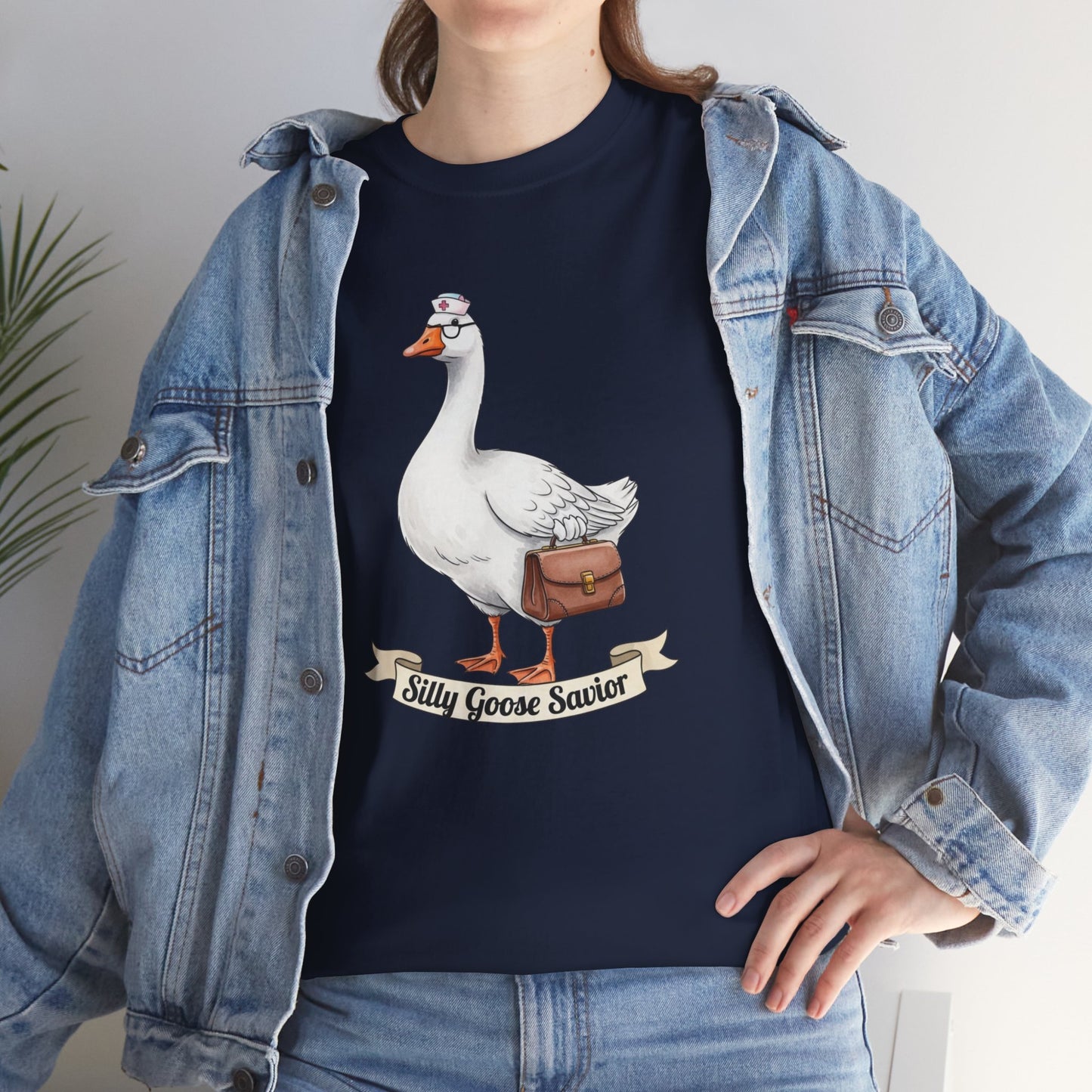 Goose Savior T-Shirt — Vintage Illustrated Goose Tee Whimsical Animal Gift