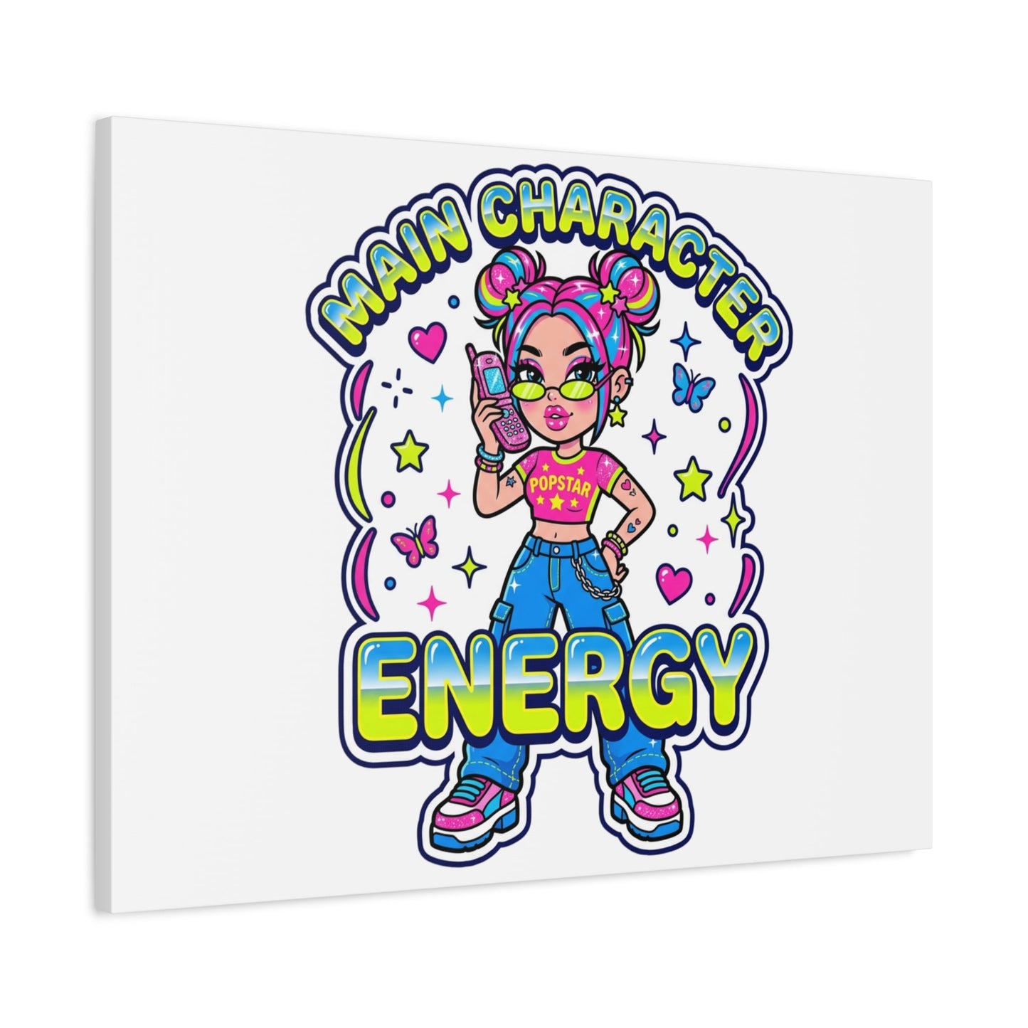 Main Character Energy Canvas | Y2K Aesthetic, Retro Internet Pop Art