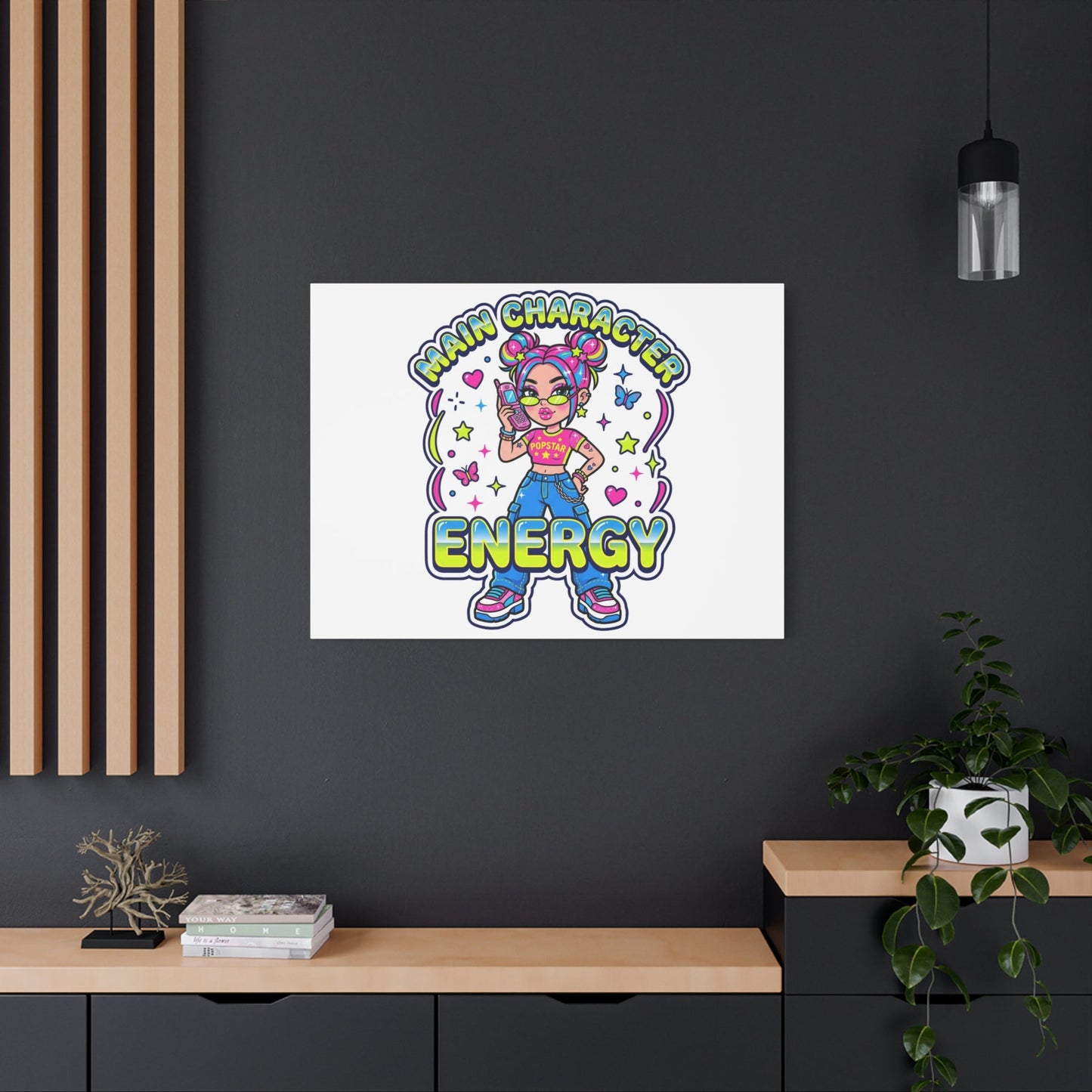 Main Character Energy Canvas | Y2K Aesthetic, Retro Internet Pop Art