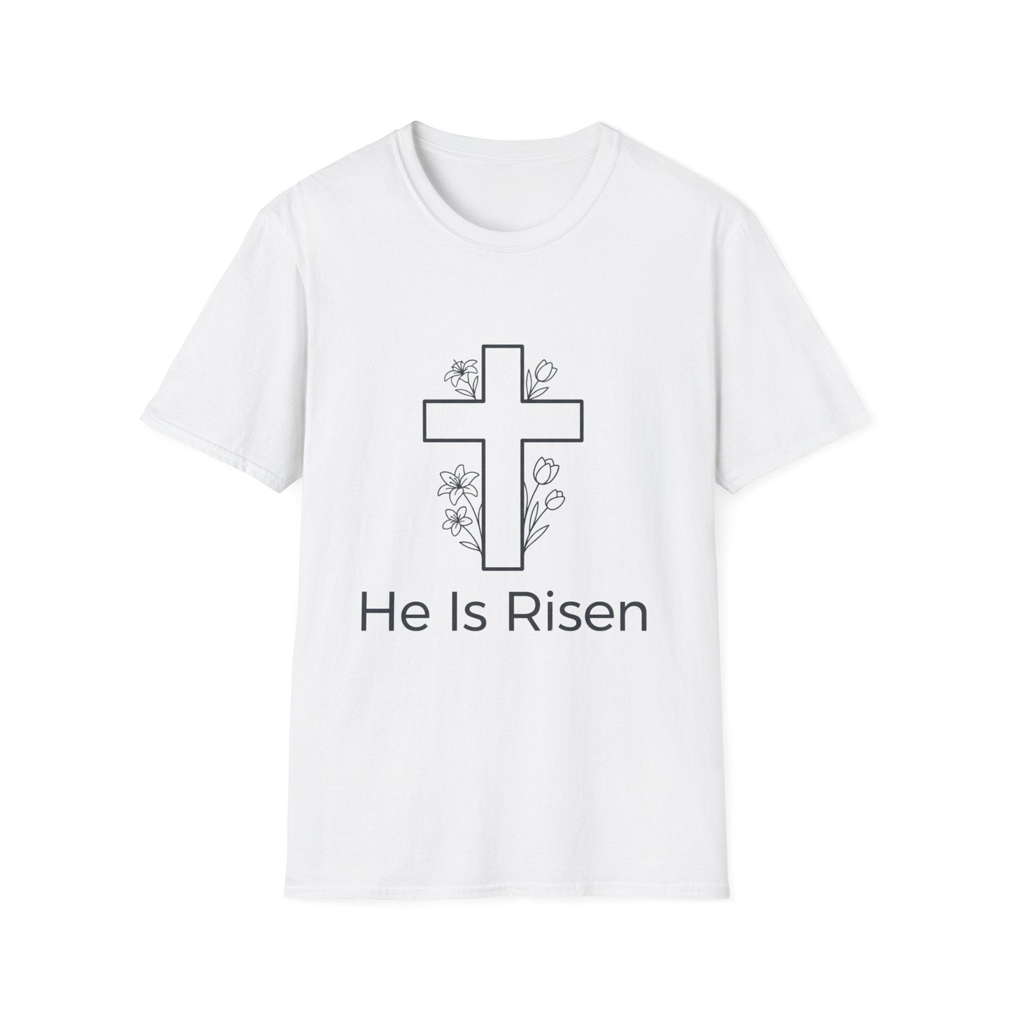 He Is Risen Cross T-Shirt — Easter Christian Faith Tee
