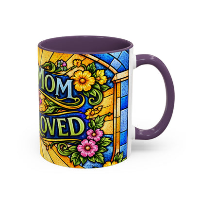 Coffee Mug — "Super Mom, Super Loved" Floral Accent Ceramic Gift