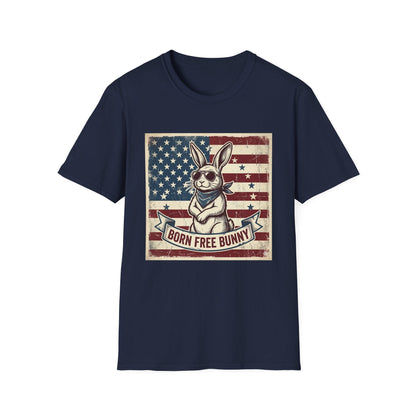 Born Free Bunny T-Shirt — Vintage American Flag Patriotic Easter Tee