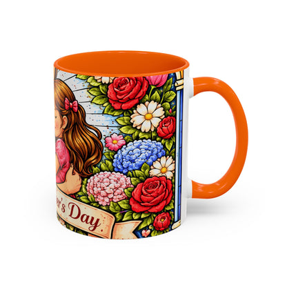 Mother's Day Floral Accent Coffee Mug — Mom & Daughter Gift (11oz)
