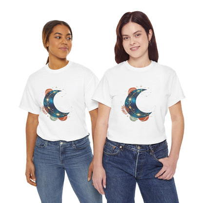 Celestial Moon Graphic Tee — Starry Crescent Night Shirt Boho Gift for Her