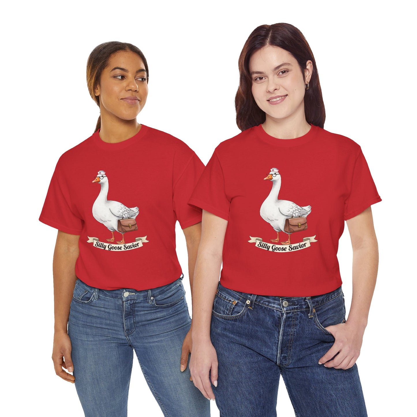Goose Savior T-Shirt — Vintage Illustrated Goose Tee Whimsical Animal Gift