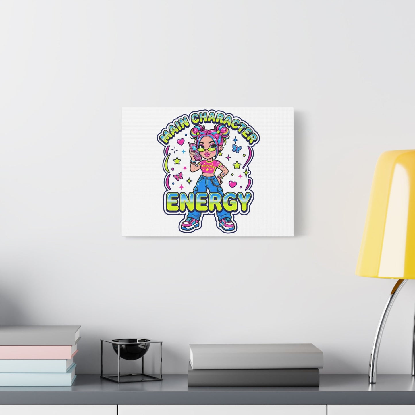 Main Character Energy Canvas | Y2K Aesthetic, Retro Internet Pop Art