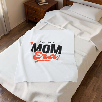 In My Mom Era Velveteen Plush Blanket | Soft Mother's Day Gift