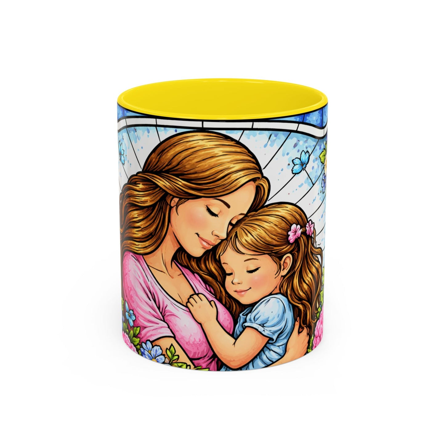 Mother Daughter Floral Coffee Mug — "Love You" Accent Mug, Gift for Mom