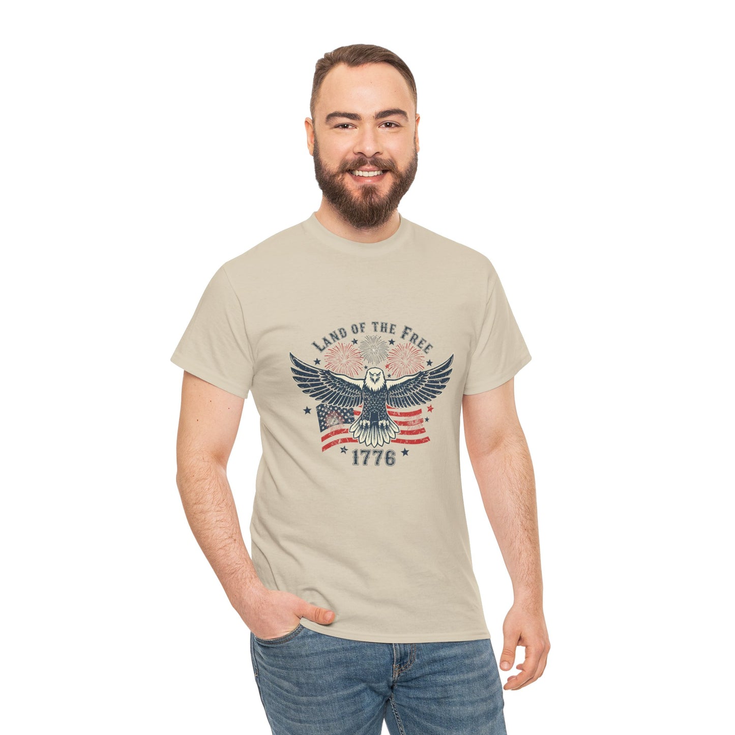 Land of the Free Eagle T-Shirt — 1776 Vintage Patriotic American Tee Gift