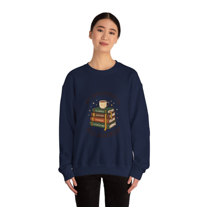 All Booked Stack of Books Sweatshirt | Book Lover, Cozy Reader