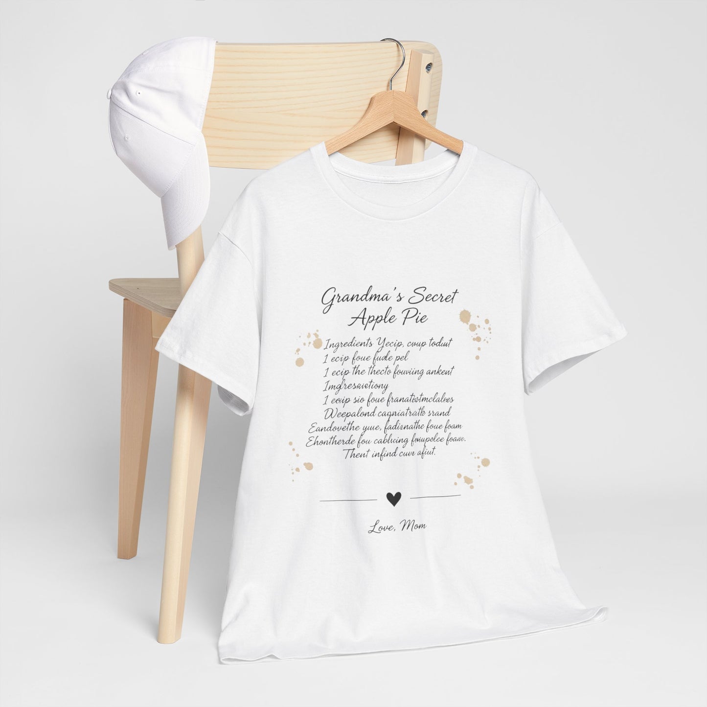 Recipe Tee — "Grandma's Secret Apple Pie" Personalized Kitchen Shirt