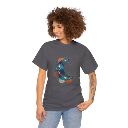 Celestial Moon Graphic Tee — Starry Crescent Night Shirt Boho Gift for Her