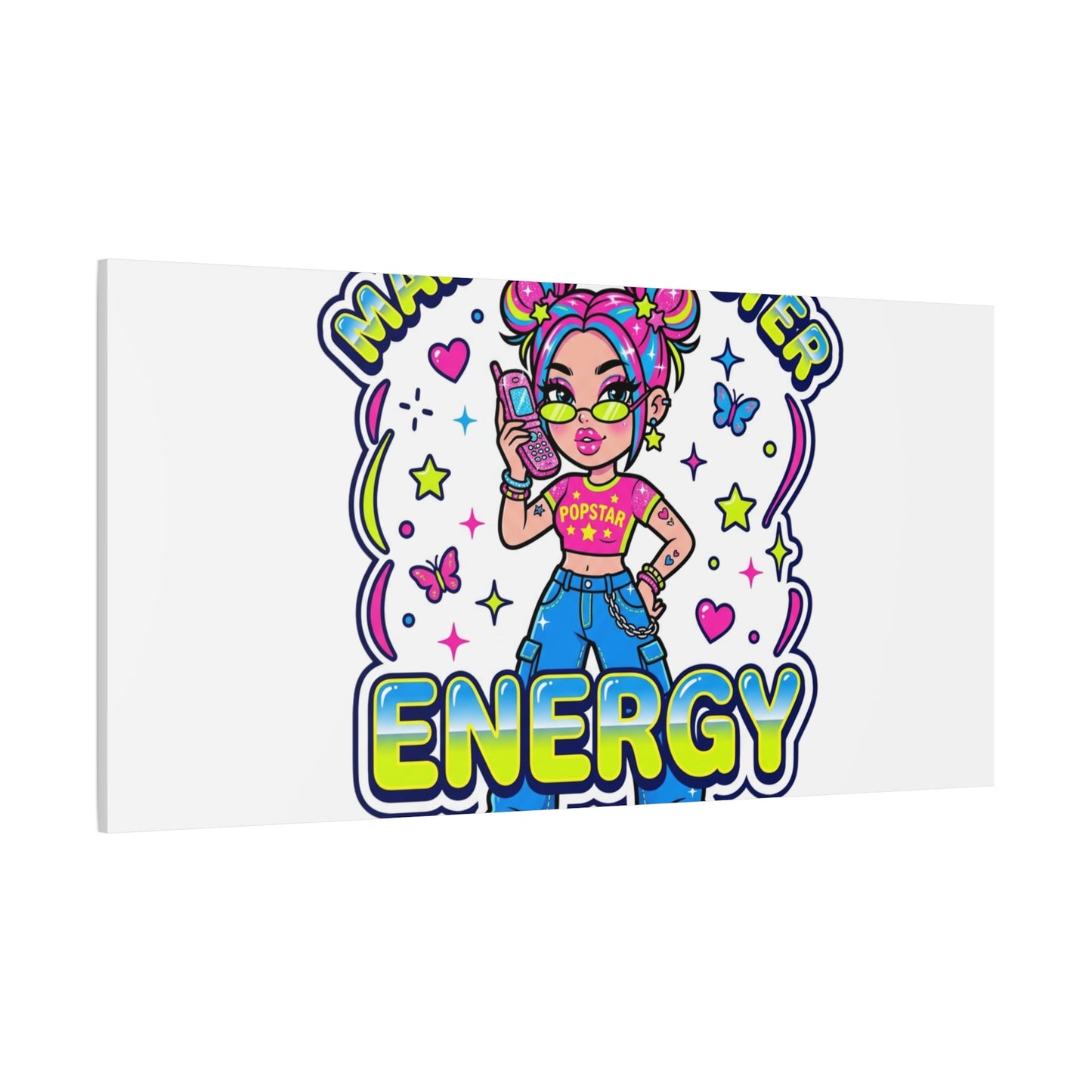 Main Character Energy Canvas | Y2K Aesthetic, Retro Internet Pop Art