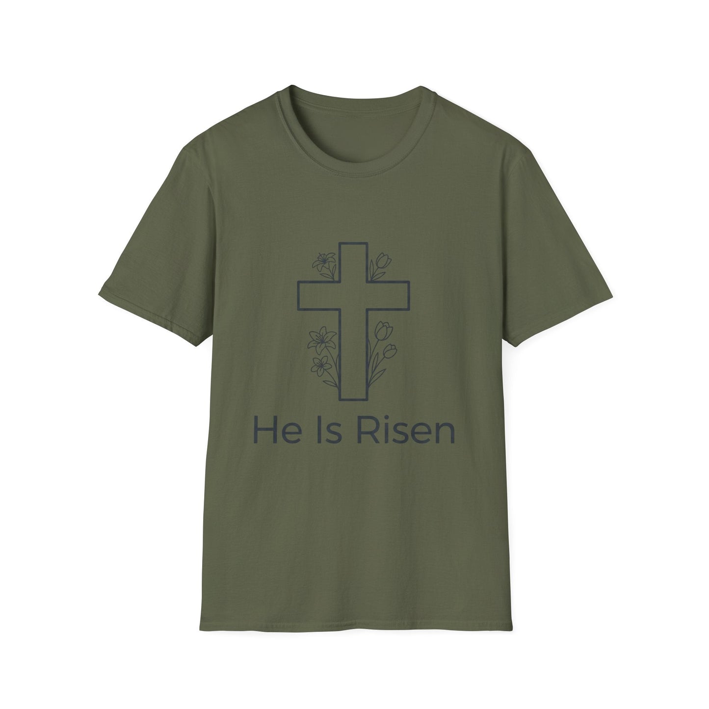 He Is Risen Cross T-Shirt — Easter Christian Faith Tee