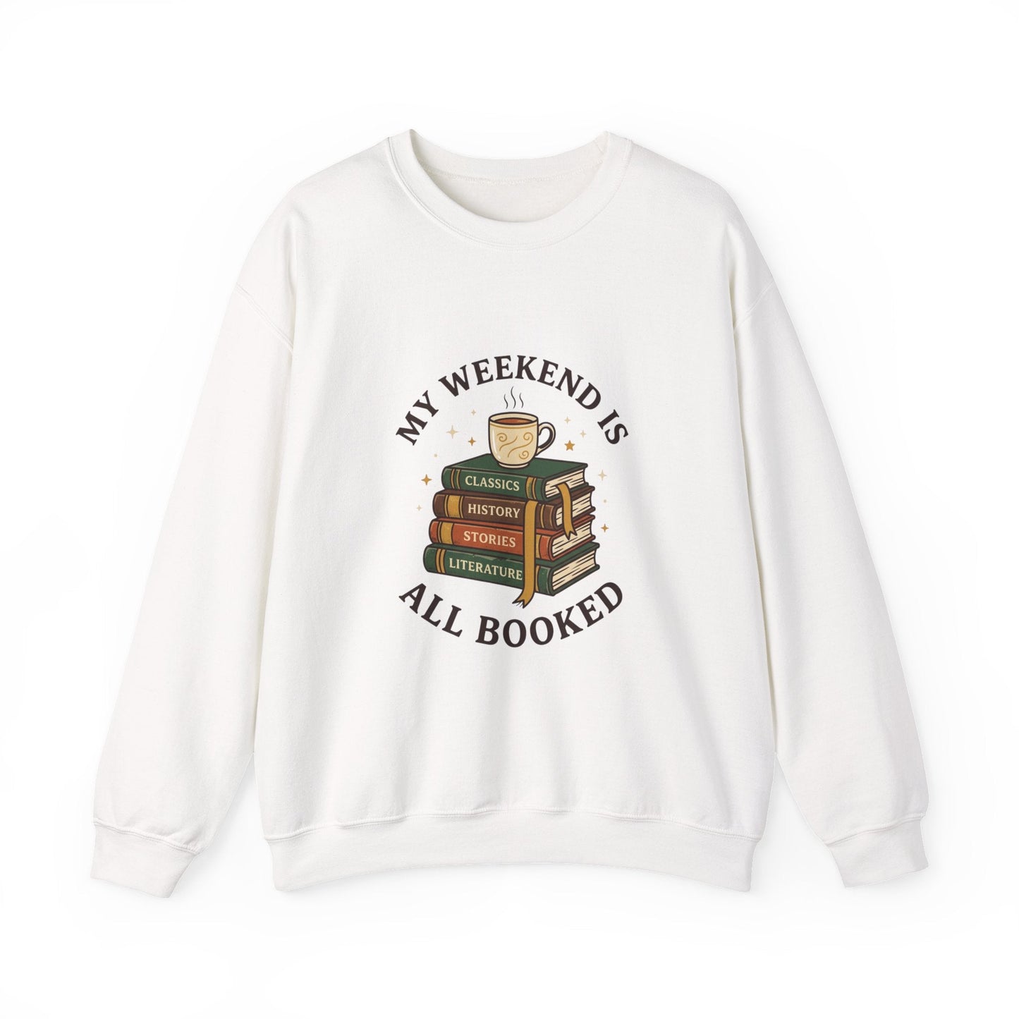 All Booked Stack of Books Sweatshirt | Book Lover, Cozy Reader