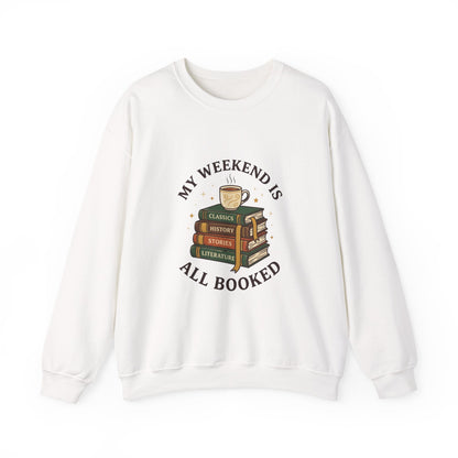 All Booked Stack of Books Sweatshirt | Book Lover, Cozy Reader