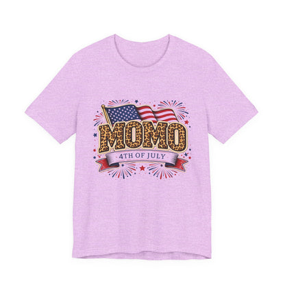 Momo 4th of July T-Shirt | Patriotic Leopard Print Flag Tee