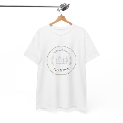 Champion of Midnight Snack T-Shirt — Funny Cozy Graphic Tee Relaxation Gift