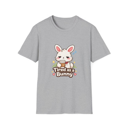 T-Shirt — 'Tired as a Bunny' Cute Sleepy Bunny Graphic Tee
