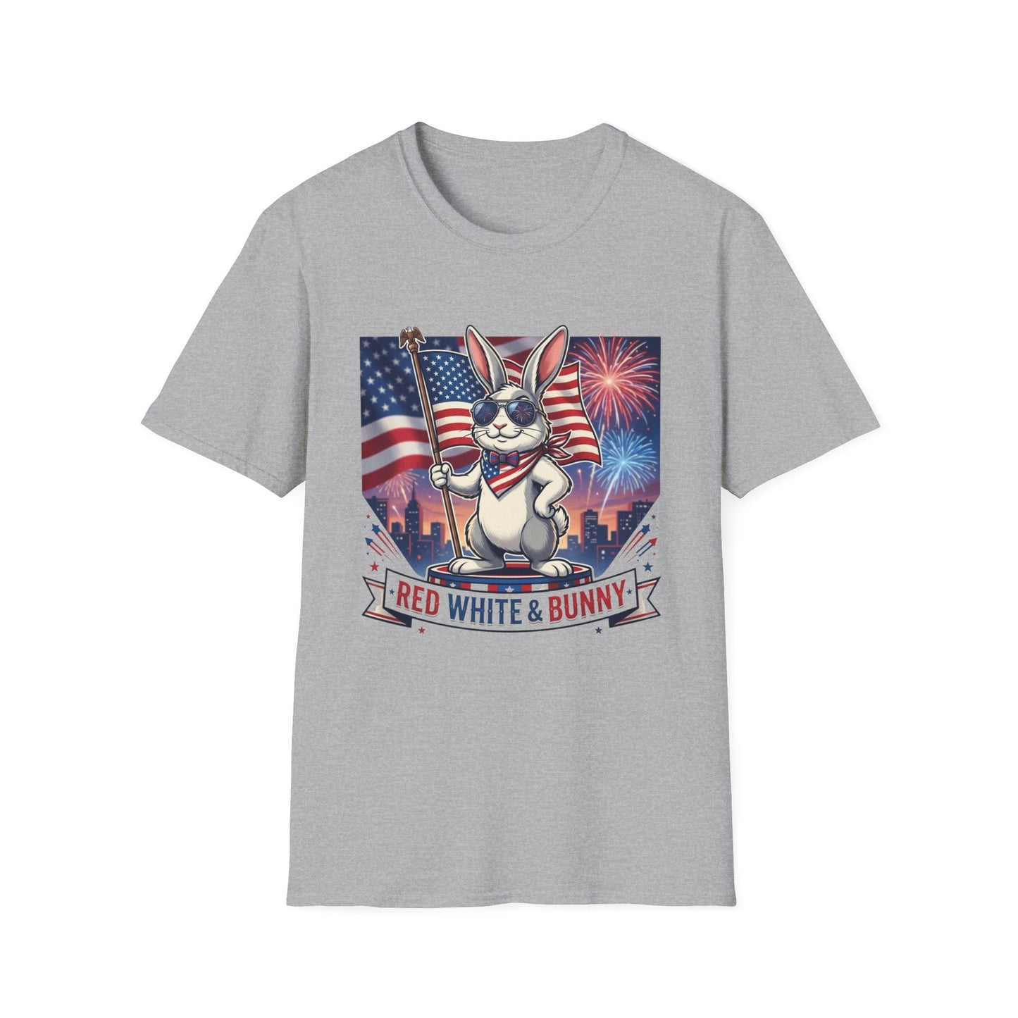 Patriotic Bunny T-Shirt — "Red White & Bunny" 4th of July Tee
