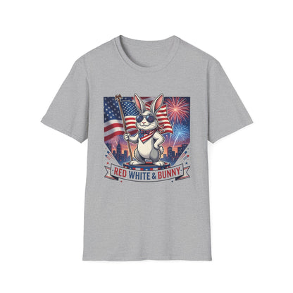 Patriotic Bunny T-Shirt — "Red White & Bunny" 4th of July Tee