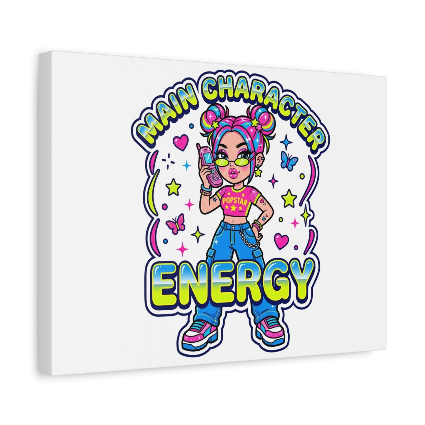Main Character Energy Canvas | Y2K Aesthetic, Retro Internet Pop Art