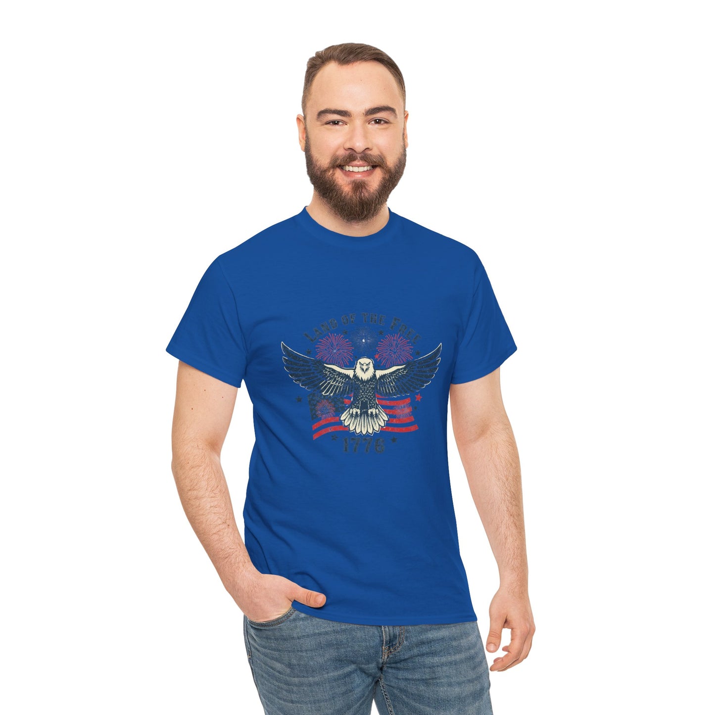 Land of the Free Eagle T-Shirt — 1776 Vintage Patriotic American Tee Gift