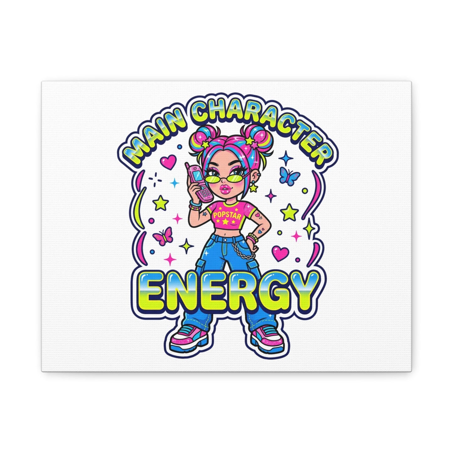 Main Character Energy Canvas | Y2K Aesthetic, Retro Internet Pop Art